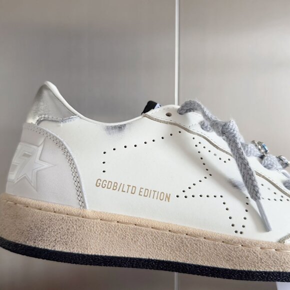 Golden Goose Men's White Sparkling Rhinestone Dirty Shoes - Picture 6 of 7